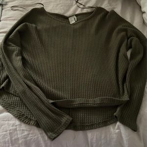 dark green paper crane sweater